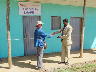 Cutting the ribbon